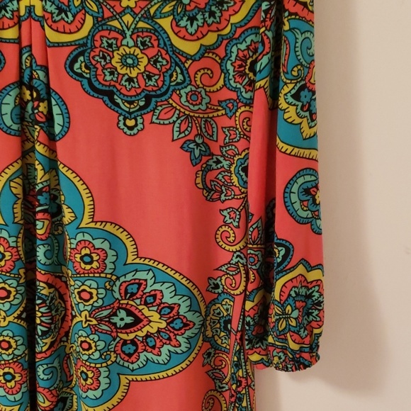 Madison orange & green dress with sequins Size S - Picture 2 of 7